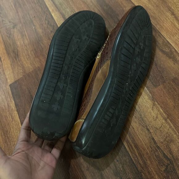 MARTIN DINGMAN Brown Leather Loafers with Silver Detailing SIZE 11.5 - Picture 5 of 9